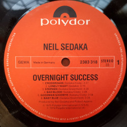 Neil Sedaka ‎– албум Overnight Success - Img 3