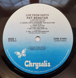 Pat Benatar ‎– албум Live From Earth - Img 3