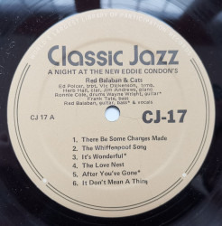 Red Balaban ‎ ‎– албум A Night At The New Eddie Condon;s - Img 2