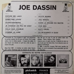 Joe Dassin – албум Excuse Me Lady - Img 2