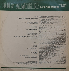 Louis Armstrong – албум Live Recording - Img 3