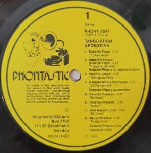 Various – албум Tango Från Argentina - Img 2