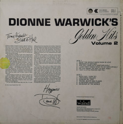 Dionne Warwick – албум Dionne Warwick's Golden Hits Volume 2 - Img 2