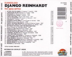 Django Reinhardt ‎– албум Djangology - The Gypsy Genius (CD) - Img 2