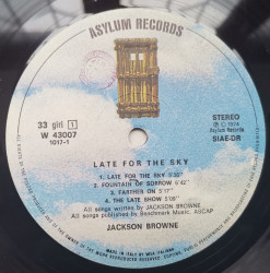 Jackson Browne – албум Late For The Sky - Img 3