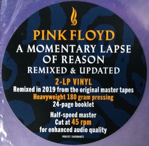 PINK FLOYD - A MOMENTARY LAPSE OF REASON (2xLP) (HALF SPEED MASTERED) (24-PAGE BOOKLET) - Img 2