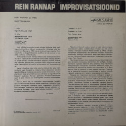 Rein Rannap – албум Improvisatsioonid - Img 2