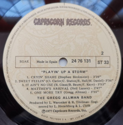 The Gregg Allman Band – албум Playin' Up A Storm - Img 3