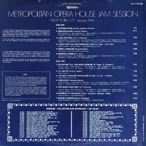 Various – албум Metropolitan Opera House Jam Session, New York City January 1944 - Img 2