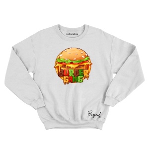 Hanorac fara gluga Burger Gang Basic - cu Autograf - SALE%