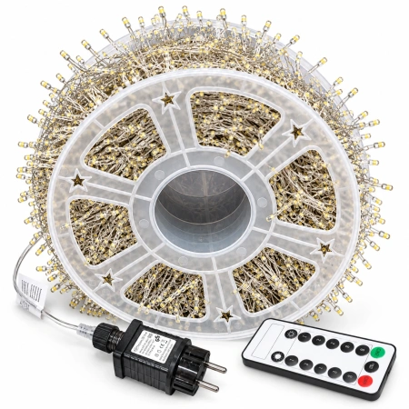 Instalație luminoasă LED tip artificii 100M 3000L – Lumina: albastru, DE-1027-B - Img 2