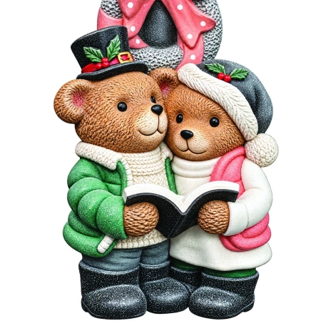 Felinar decorativ cu ursuleți de Crăciun, din ceramica, Dimensiuni: 39*35*92 cm, Cod: OLD-419 - Img 2