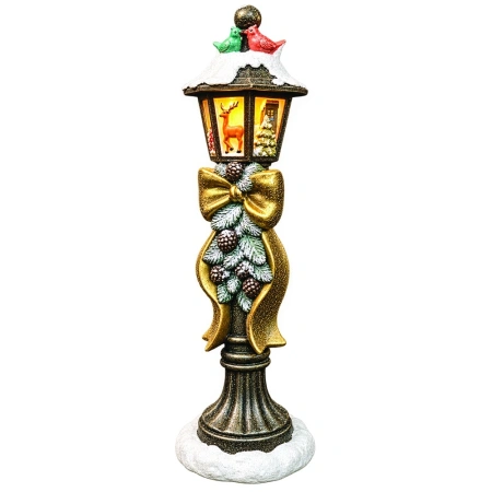 Felinar decorativ de Crăciun cu detalii festive, din ceramica, Dimensiuni: 27*26.5*81 cm , Cod: OLD-415 - Img 2