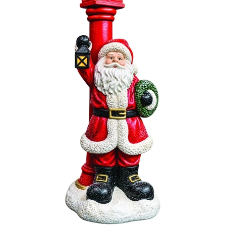 Felinar decorativ de Crăciun cu Moș Crăciun, din ceramica, Dimensiuni: 32*24.5*90cm, Cod: OLD-424 - Img 2