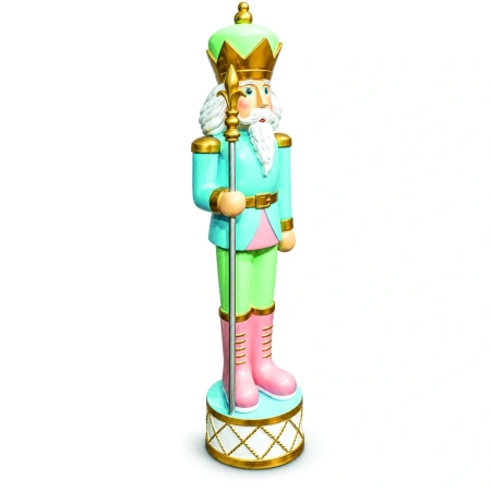 Soldățel nutcracker decorativ de Crăciun – albastru, din ceramica, Dimensiuni: 48 × 41 × 168 cm, Cod: OLD-433 - Img 2