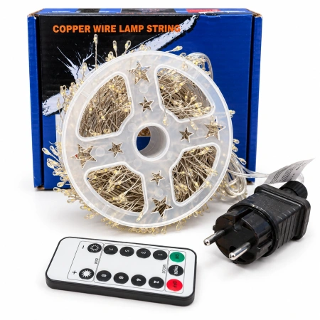 Instalație luminoasă LED tip artificii 20M 600L – Lumina alb rece/albastru, DE-1025WB - Img 2