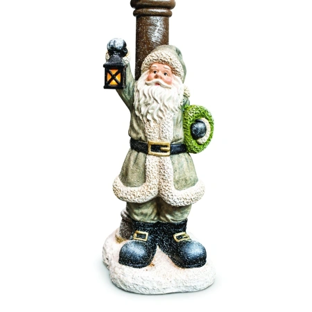 Moș Crăciun decorativ cu felinar – model alb-gri, din ceramica, Dimensiuni: 32*24.5*90 cm, Cod: OLD 429 - Img 3
