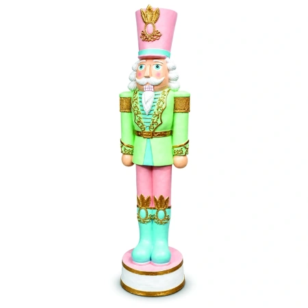 Soldățel nutcracker decorativ de Crăciun – verde, din ceramica, Dimensiuni: 51 × 48 × 183 cm, Cod: OLD-432 - Img 2