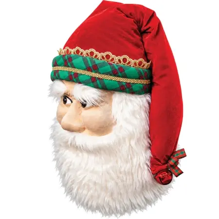 Decoratiune Craciun - Cap de Moș Crăciun suspendat roșu – 42 × 24 × 77 cm, DE-408 - Img 2
