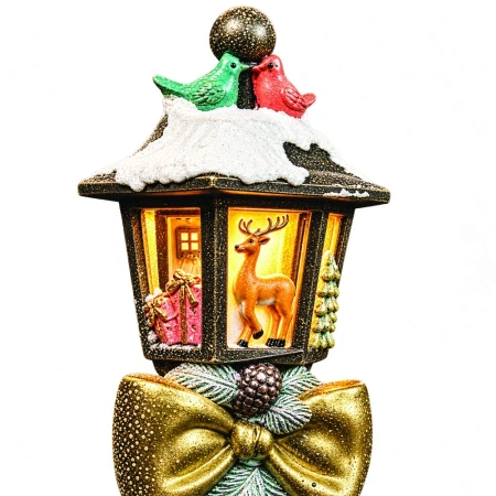 Felinar decorativ de Crăciun cu detalii festive, din ceramica, Dimensiuni: 27*26.5*81 cm , Cod: OLD-415 - Img 3