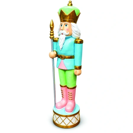 Soldățel nutcracker decorativ de Crăciun – albastru, din ceramica, Dimensiuni: 48 × 41 × 168 cm, Cod: OLD-433 - Img 3