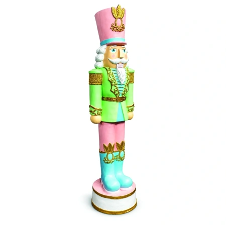 Soldățel nutcracker decorativ de Crăciun – verde, din ceramica, Dimensiuni: 51 × 48 × 183 cm, Cod: OLD-432 - Img 3