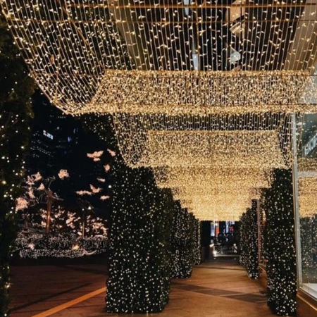 Instalație LED pe fir – 700 LED-uri – 100 m – cablu alb – alb cald cu flash alb – OLD-339 CLD - Img 3
