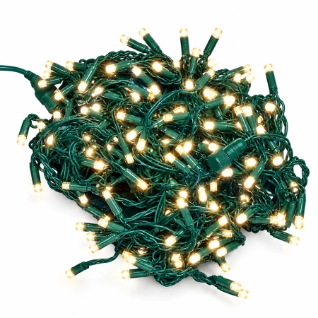 Instalație luminoasă LED tip turturi – alb cald + flash alb – fir verde, 8M – OLD-369 CLD - Img 3