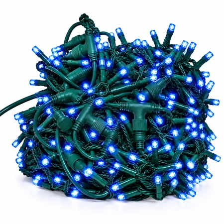 Instalație perdea LED 4 × 2 m – 400 LED – albastru/ FLASH, fir verde, OLD-349-B - Img 3