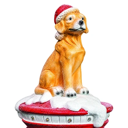 Cutie poștală decorativă de Crăciun cu ursuleț, din ceramica, Dimensiuni: 30*30*88 cm, Cod: OLD-423 - Img 2