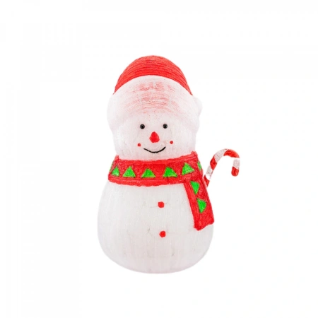 Decoratiune de exterior cu lumini, din acril, Om de Zapada,150 led-uri lumina rece, 8 jocuri de lumini, dimensiune 50x42x74cm - Img 2