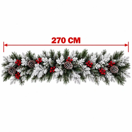 Ghirlanda decorativa din brad artificial aspect premium, 270cm, OLD-125-270 - Img 3