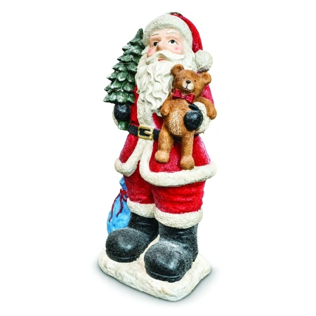 Moș Crăciun decorativ cu brăduț, din ceramica, Dimensiuni: 32 × 24,5 × 90 cm, Cod: OLD-430 - Img 2