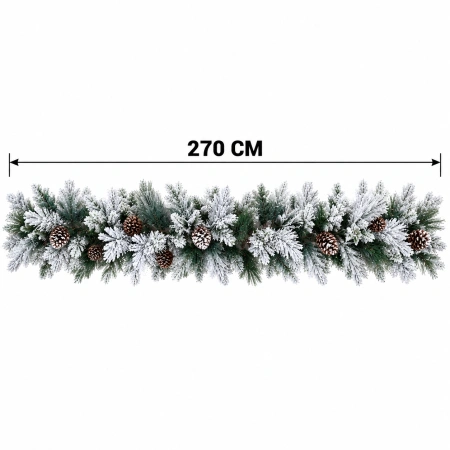 Ghirlanda decorativa din brad artificial aspect premium, 270cm, OLD-126-270 - Img 2