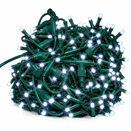 Instalație perdea LED 4 × 2 m – 400 LED – alb cald/ flash, firr verde, OLD-438-W - Img 5