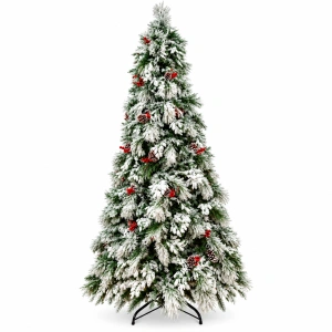 Brad artificial cu astepct natural si zapada, 240cm, DE-1210-240