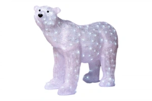 Decoratiune luminoasa pentru exterior, Urs Polar, h97cm