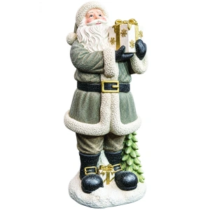 Moș Crăciun decorativ în ținută alb-negru, din ceramica, Dimensiuni: 52*45*121 cm, Cod: OLD-425 - Img 2