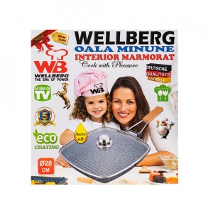 Tigaie grill cu interior antiaderent Wellberg, 28cm, WB-2400-28 - Img 3