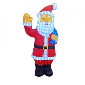 Decoratiune de exterior cu lumini, Mos Craciun din acril, 488 Led-uri, 8 jocuri de lumini, cablu de alimentare 3m, OLD-266