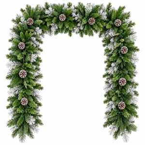 Ghirlanda decorativa din brad artificial si conuri, aspect premium, 270cm, OLD-127-270