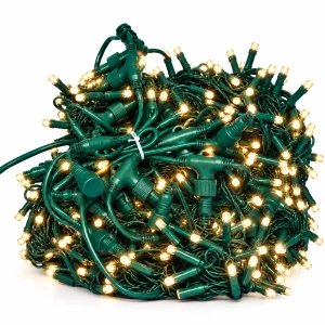 Instalație perdea LED 4 × 3 m – 800 LED – alb cald/FLASH, fir verde, OLD-355-CLD
