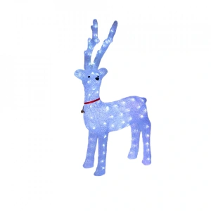 Decoratiune de exterior cu lumini, Ren din acril, 96 Led-uri, dimensiune produs 80cm, 8 jocuri de lumini, cablu de alimentare 3m, OLD-276 - Img 2