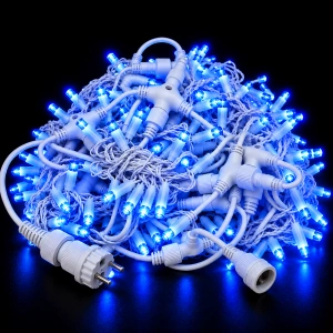 Instalație perdea LED 4 × 3 m – 800 LED – albastru/FLASH, fir alb, OLD-359-B - Img 4