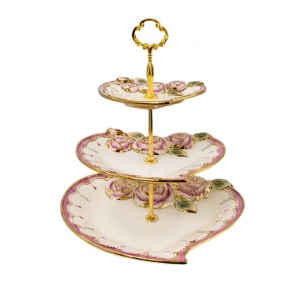 Platou decorativ etajat din ceramica, VS-2029