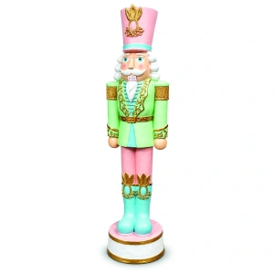 Soldățel nutcracker decorativ de Crăciun – verde, din ceramica, Dimensiuni: 51 × 48 × 183 cm, Cod: OLD-432 - Img 2