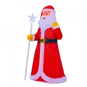 Decoratiune de exterior cu lumini, Mos Craciun din acril, 204 Led-uri, dimensiune produs 80cm, 8 jocuri de lumini, cablu de alimentare 3m, OLD-273 - Img 2