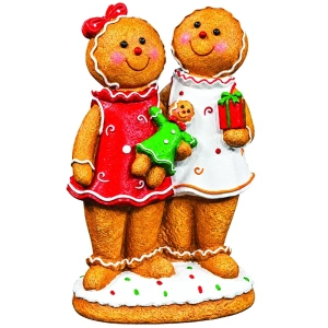 Figurină decorativă cu oameni de turtă dulce , din ceramica, Dimensiuni: 40,6 × 24 × 72 cm, Cod: OLD-410