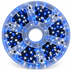 Instalație luminoasă LED tip artificii 50M 1500L – Lumina: alb rece/ albastru, DE-1029WB