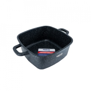 Oala aluminiu marmurat, diametru 20cm, capacitate 2.8L, culoare negru, capac de sticla, cod 4401 - Img 3
